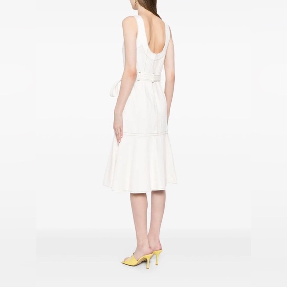 NWT MARCHESA Embelia Denim Corset-Style Midi Dress - Picture 3 of 16